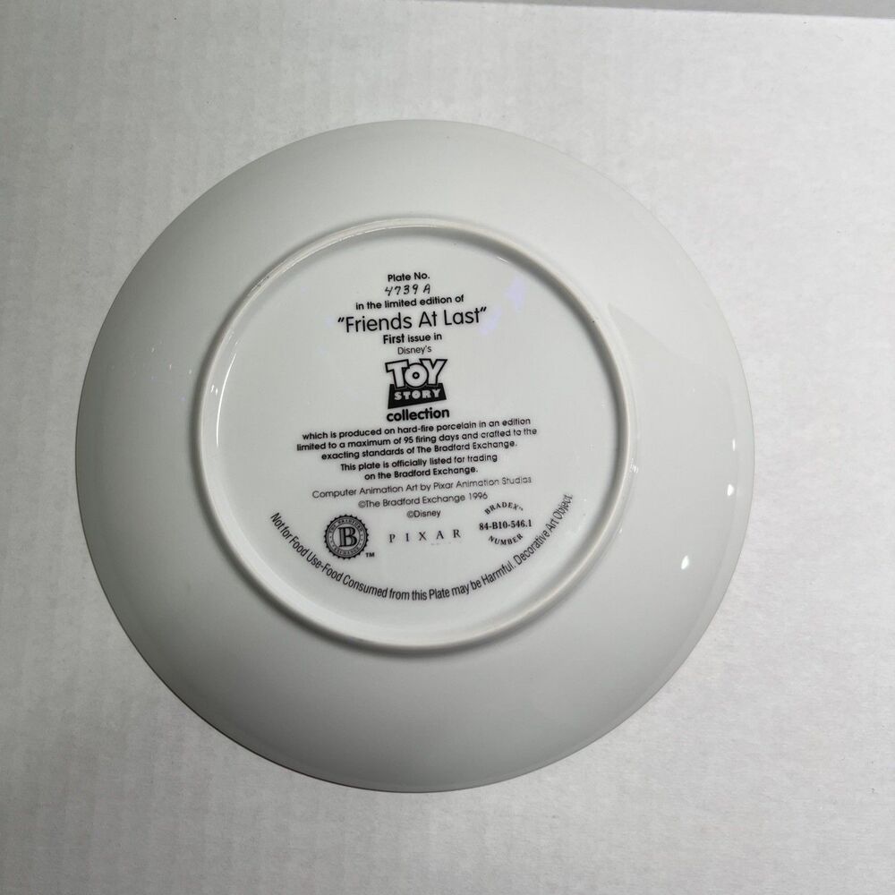 Toy Story “Friends at Last” First Issue Bradex Collectible Plate 4739A | Pixar - Picture 4 of 5